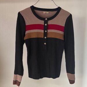 Faherty Mikki Organic Cotton & Cashmere Henley Sweater